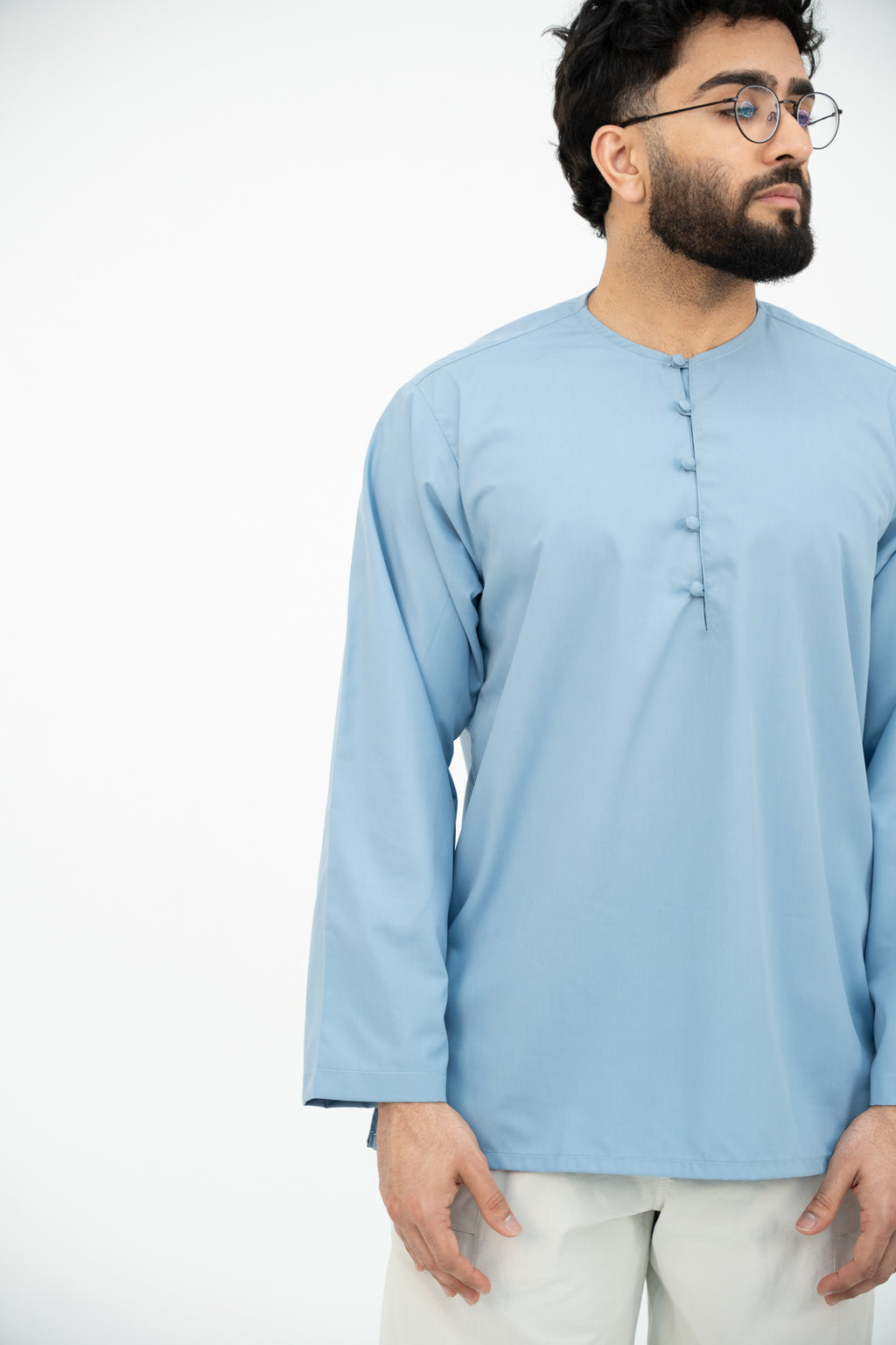 Earth Tones - Collarless Dusk Blue