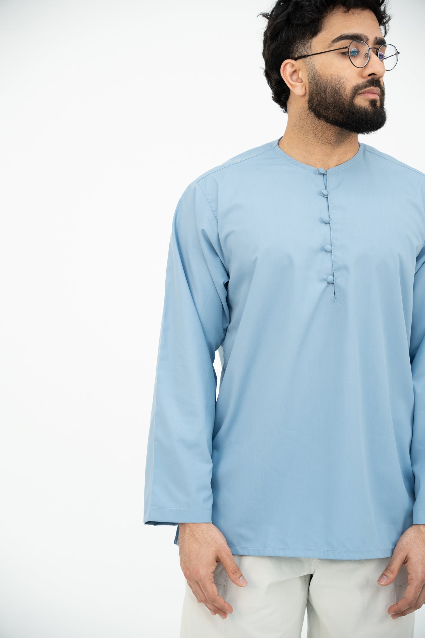 Earth Tones - Collarless Dusk Blue