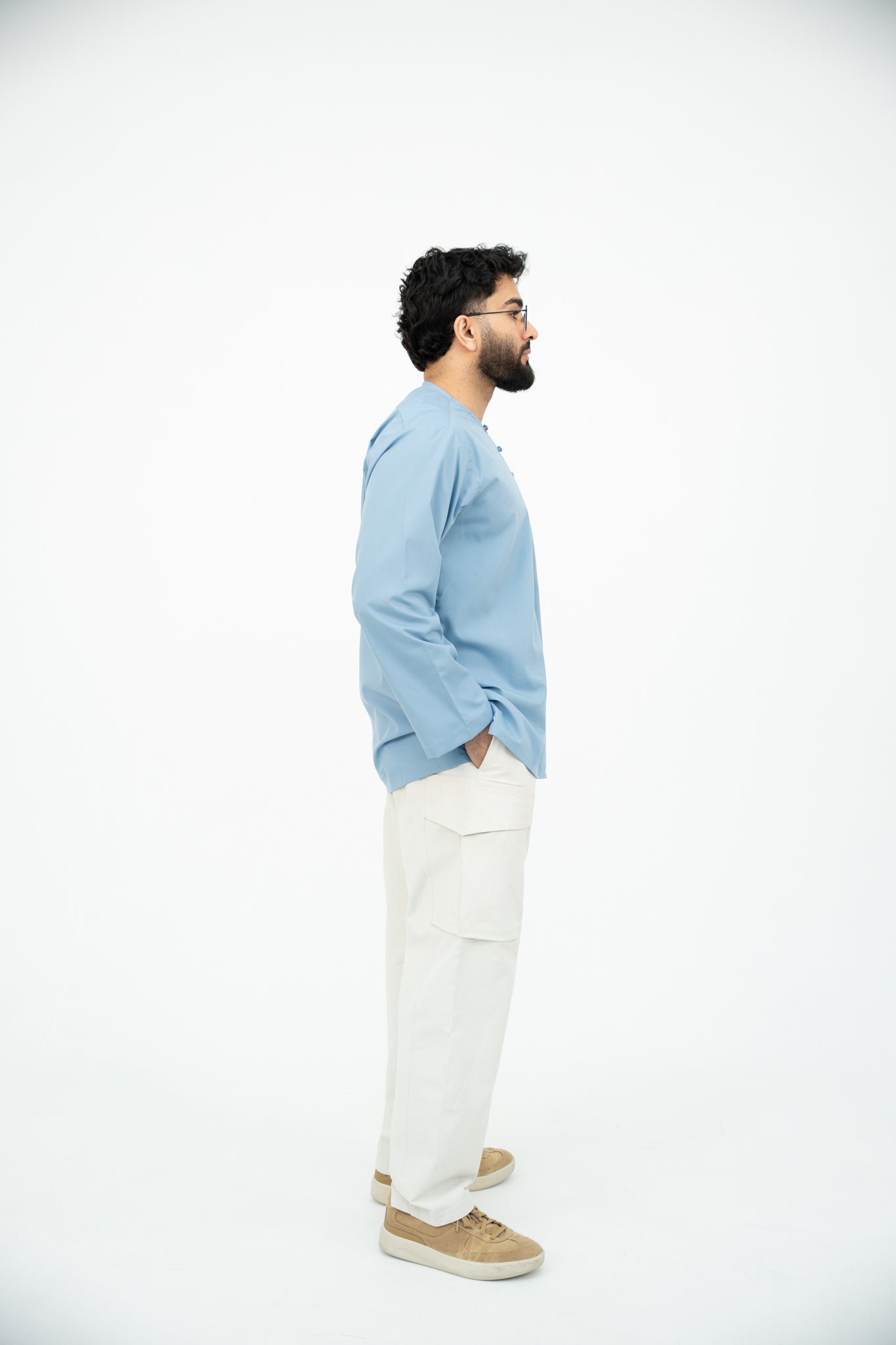 Earth Tones - Collarless Dusk Blue